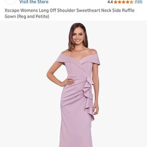 Xscape One Shoulder Ruffle Dress - Lavender